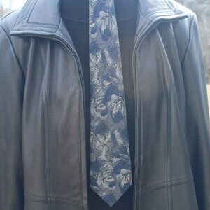 Fumagalli’s Italian pure 100% Silk Tie Grey Black Khaki Abstract Floral